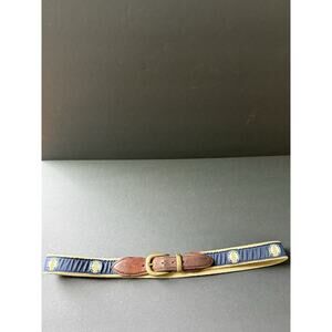 YRL Belt Exeter NH PGA Golf 36/90 Leather Canvas Brass Buckle Golfing Sports